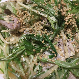 【男の宅飯】冷製パスタ　水菜のサラダスパゲティー